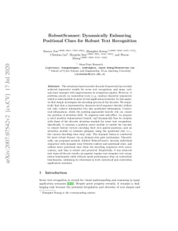 RobustScanner: Dynamically Enhancing Positional Clues for Robust Text
  Recognition