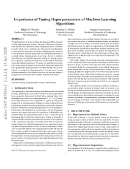 Importance of Tuning Hyperparameters of Machine Learning Algorithms