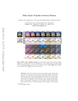 Filter Style Transfer between Photos