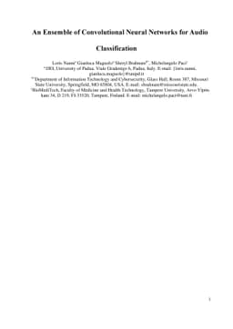An Ensemble of Convolutional Neural Networks for Audio Classification