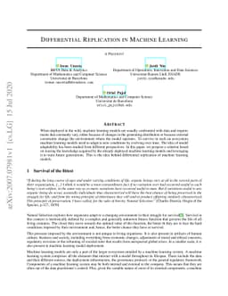 Differential Replication in Machine Learning