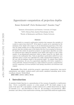 Approximate computation of projection depths