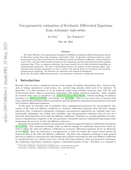 Non-parametric estimation of Stochastic Differential Equations from
  stationary time-series