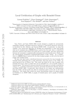 Local Certification of Graphs with Bounded Genus