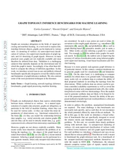 Graph topology inference benchmarks for machine learning