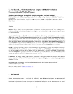U-Net Based Architecture for an Improved Multiresolution Segmentation in
  Medical Images