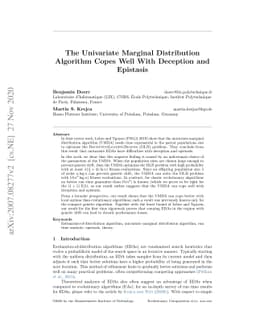 The Univariate Marginal Distribution Algorithm Copes Well With Deception
  and Epistasis