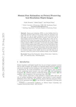Human Pose Estimation on Privacy-Preserving Low-Resolution Depth Images