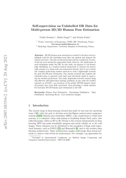 Self-supervision on Unlabelled OR Data for Multi-person 2D/3D Human Pose
  Estimation