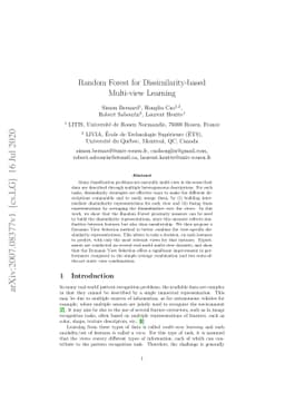 Random Forest for Dissimilarity-based Multi-view Learning