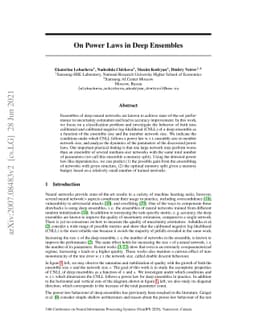 On Power Laws in Deep Ensembles