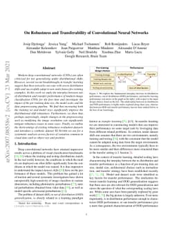 On Robustness and Transferability of Convolutional Neural Networks