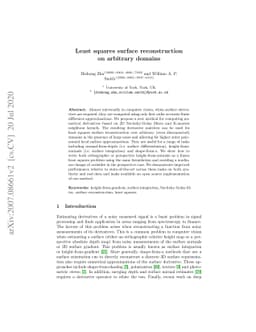 Least squares surface reconstruction on arbitrary domains