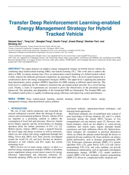 Transfer Deep Reinforcement Learning-enabled Energy Management Strategy
  for Hybrid Tracked Vehicle
