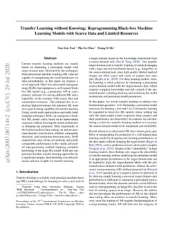 Transfer Learning without Knowing: Reprogramming Black-box Machine
  Learning Models with Scarce Data and Limited Resources