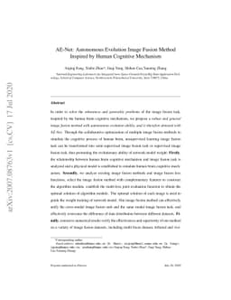 AE-Net: Autonomous Evolution Image Fusion Method Inspired by Human
  Cognitive Mechanism