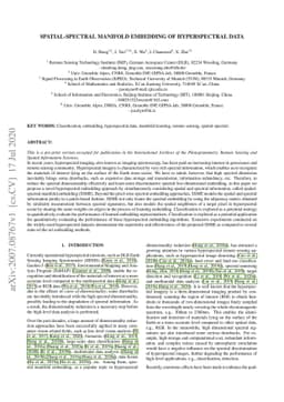 Spatial-Spectral Manifold Embedding of Hyperspectral Data