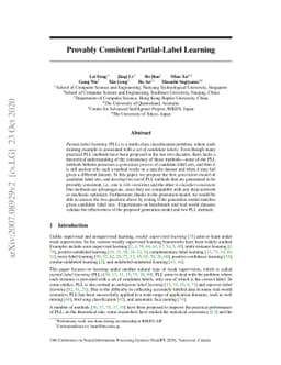 Provably Consistent Partial-Label Learning