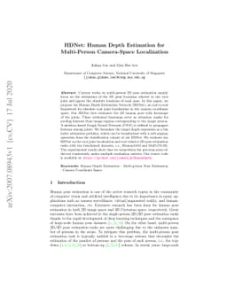 HDNet: Human Depth Estimation for Multi-Person Camera-Space Localization