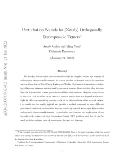 Perturbation Bounds for (Nearly) Orthogonally Decomposable Tensors
