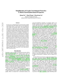 Simplification of Graph Convolutional Networks: A Matrix
  Factorization-based Perspective