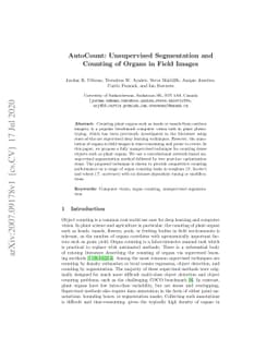 AutoCount: Unsupervised Segmentation and Counting of Organs in Field
  Images