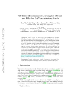 Off-Policy Reinforcement Learning for Efficient and Effective GAN
  Architecture Search