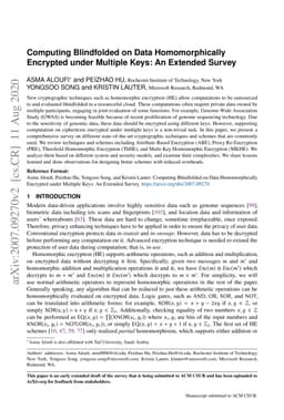 Computing Blindfolded on Data Homomorphically Encrypted under Multiple
  Keys: An Extended Survey