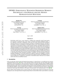 DWMD: Dimensional Weighted Orderwise Moment Discrepancy for
  Domain-specific Hidden Representation Matching