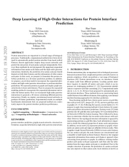 Deep Learning of High-Order Interactions for Protein Interface
  Prediction