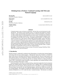 Drinking from a Firehose: Continual Learning with Web-scale Natural
  Language