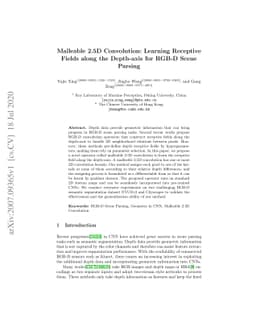 Malleable 2.5D Convolution: Learning Receptive Fields along the
  Depth-axis for RGB-D Scene Parsing