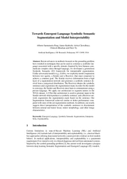 Towards Emergent Language Symbolic Semantic Segmentation and Model
  Interpretability