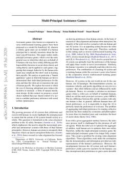 Multi-Principal Assistance Games