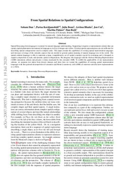 From Spatial Relations to Spatial Configurations