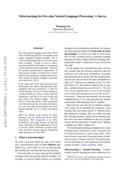 Meta-learning for Few-shot Natural Language Processing: A Survey