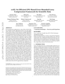 cuSZ: An Efficient GPU-Based Error-Bounded Lossy Compression Framework
  for Scientific Data