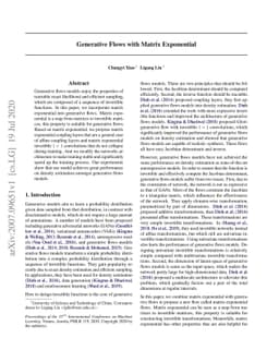 Generative Flows with Matrix Exponential