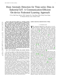 Deep Anomaly Detection for Time-series Data in Industrial IoT: A
  Communication-Efficient On-device Federated Learning Approach
