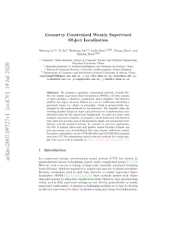 Geometry Constrained Weakly Supervised Object Localization