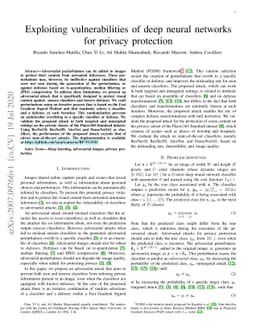 Exploiting vulnerabilities of deep neural networks for privacy
  protection