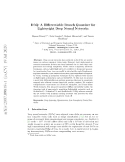 DBQ: A Differentiable Branch Quantizer for Lightweight Deep Neural
  Networks