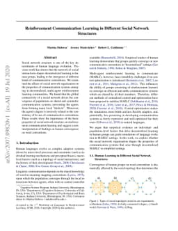 Reinforcement Communication Learning in Different Social Network
  Structures