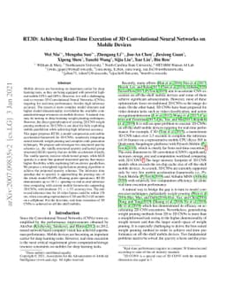 RT3D: Achieving Real-Time Execution of 3D Convolutional Neural Networks
  on Mobile Devices
