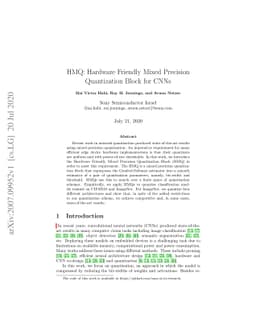 HMQ: Hardware Friendly Mixed Precision Quantization Block for CNNs