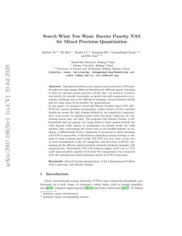 Search What You Want: Barrier Panelty NAS for Mixed Precision
  Quantization