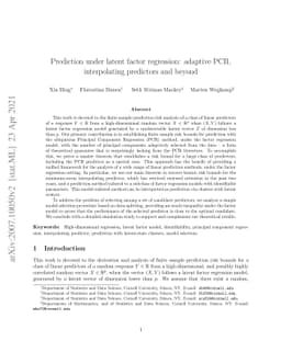 Prediction in latent factor regression: Adaptive PCR and beyond