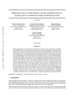 Morphological Skip-Gram: Using morphological knowledge to improve word
  representation