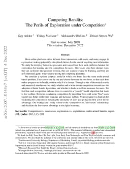 Competing Bandits: The Perils of Exploration Under Competition