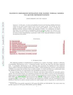 Maximum likelihood estimation for matrix normal models via quiver
  representations